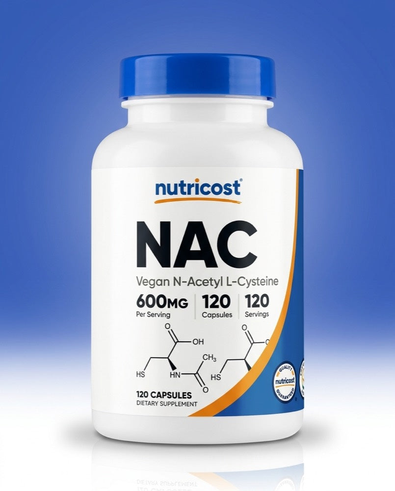 Nutricost NAC 600mg — frasco original de 120 cápsulas